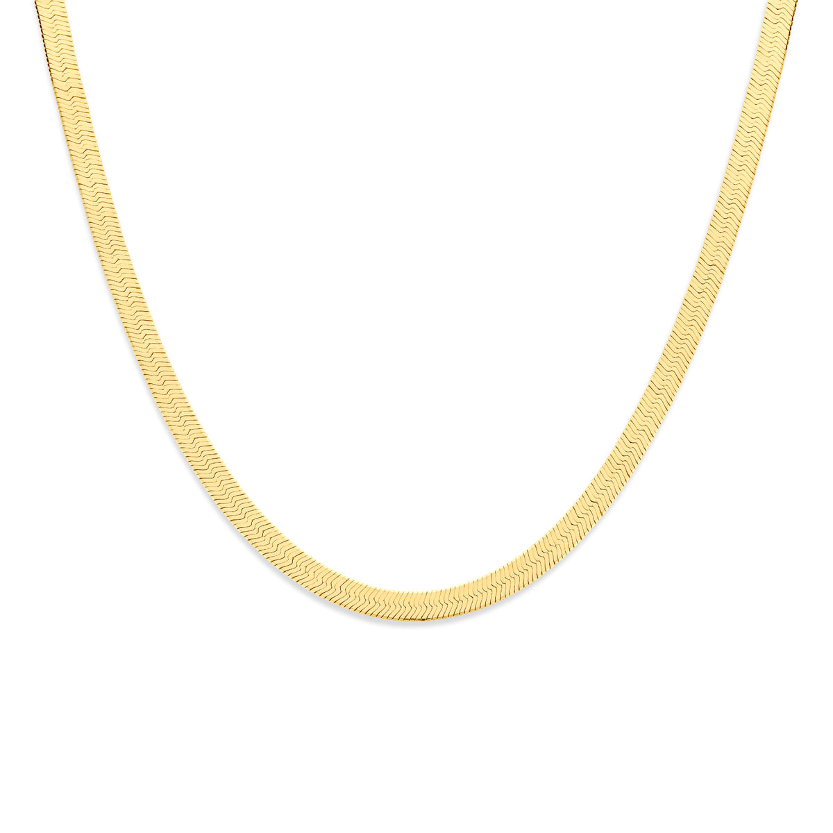 Fantasy Collection Collier slang plat 7 mm 43 cm 3 micron zilver verguld