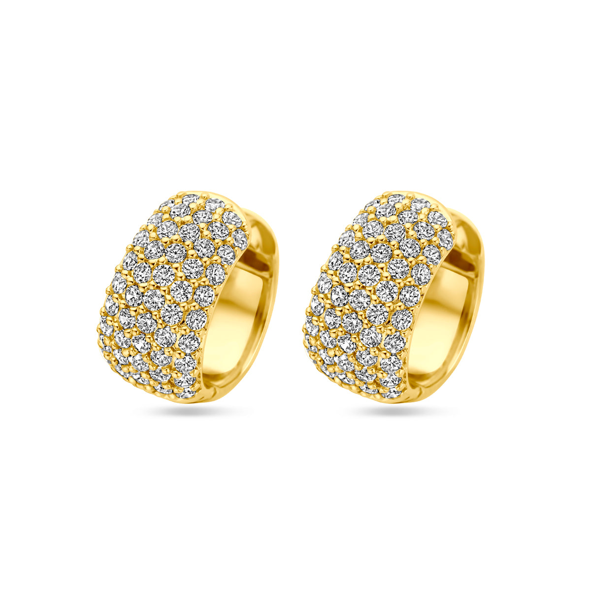 Fantasy Collection Oorbellen zirkonia 16 mm 1 micron zilver verguld