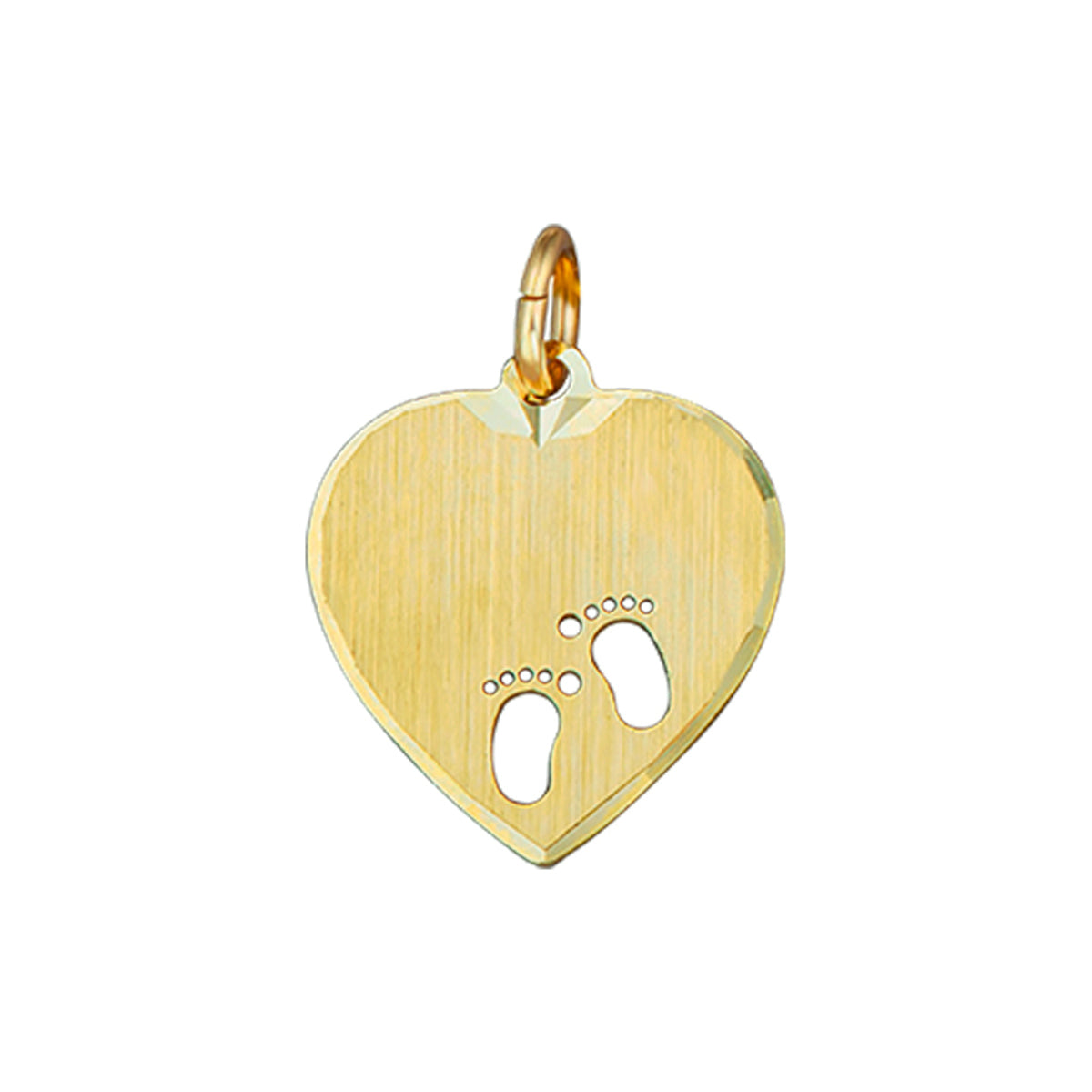 Fantasy Collection Graveerhart voeten 14K geelgoud hanger