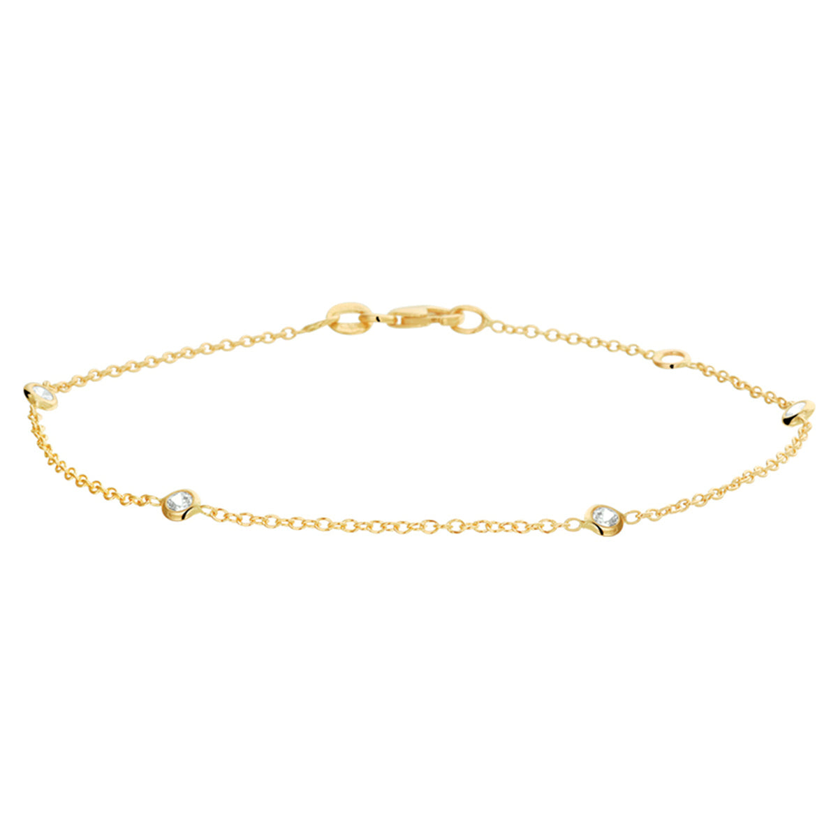 14K Geelgoud Armband Zirkonia 17 - 19 Cm 4015770 - PansiteNederland.nl
