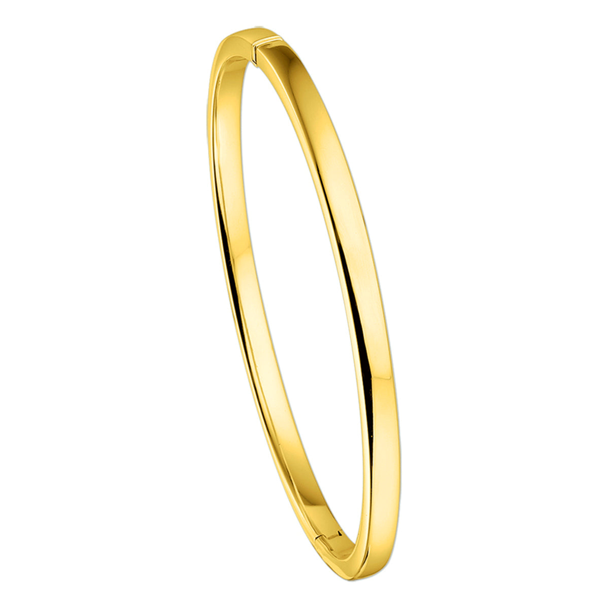 Fantasy Collection Bangle scharnier vlakke buis 4 x 60 mm 14K geelgoud