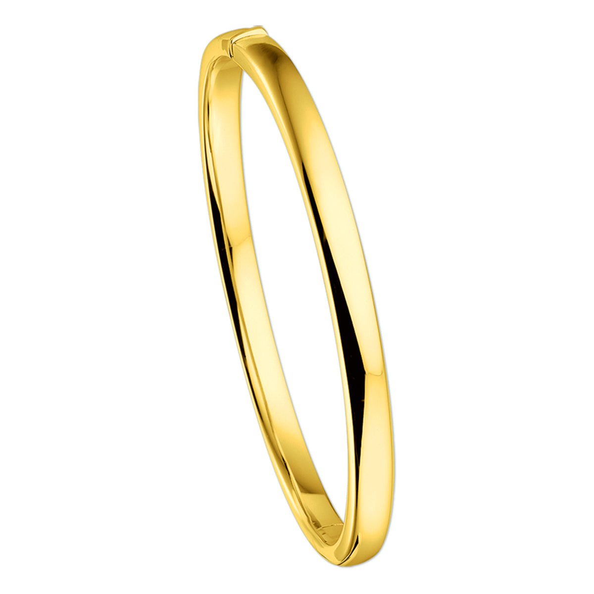 Fantasy Collection Bangle scharnier vlakke buis 5 x 60 mm 14K geelgoud