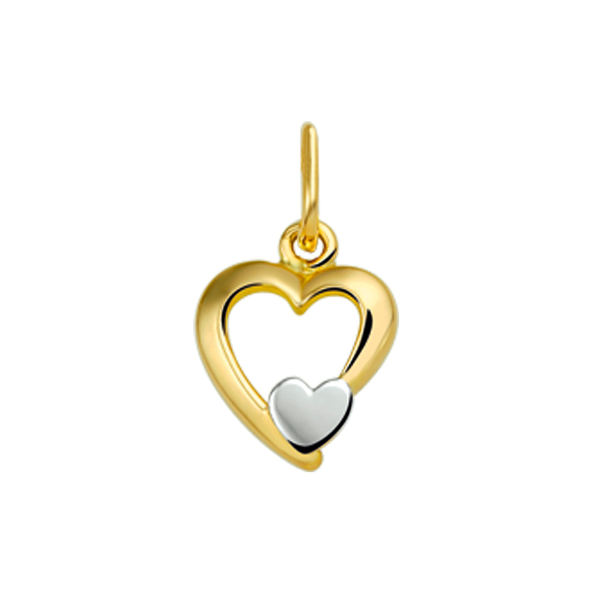 Fantasy Collection Hanger hart bicolor gestift 14K geelgoud