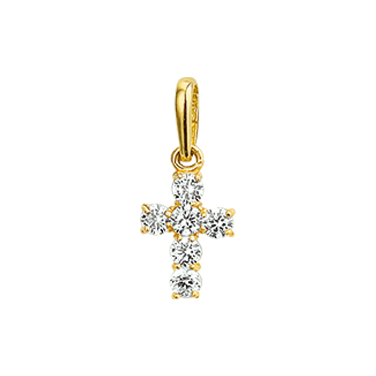 Fantasy Collection Hanger kruis zirkonia 8,5 mm 14K geelgoud