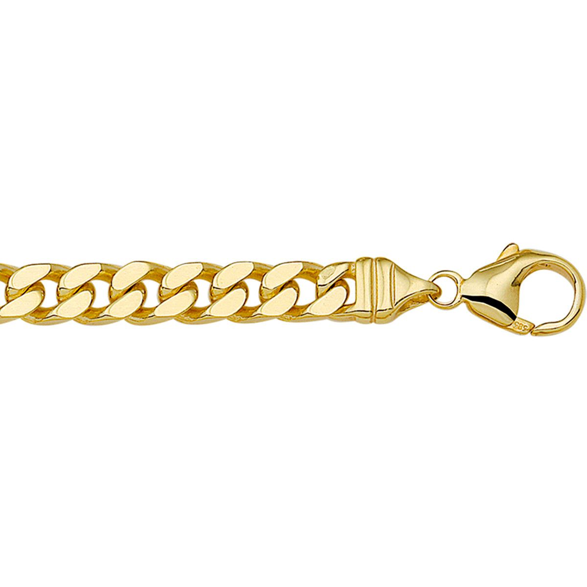 Fantasy Collection Collier gourmette 4 zijdes geslepen 4,8 mm massief 14K geelgoud
