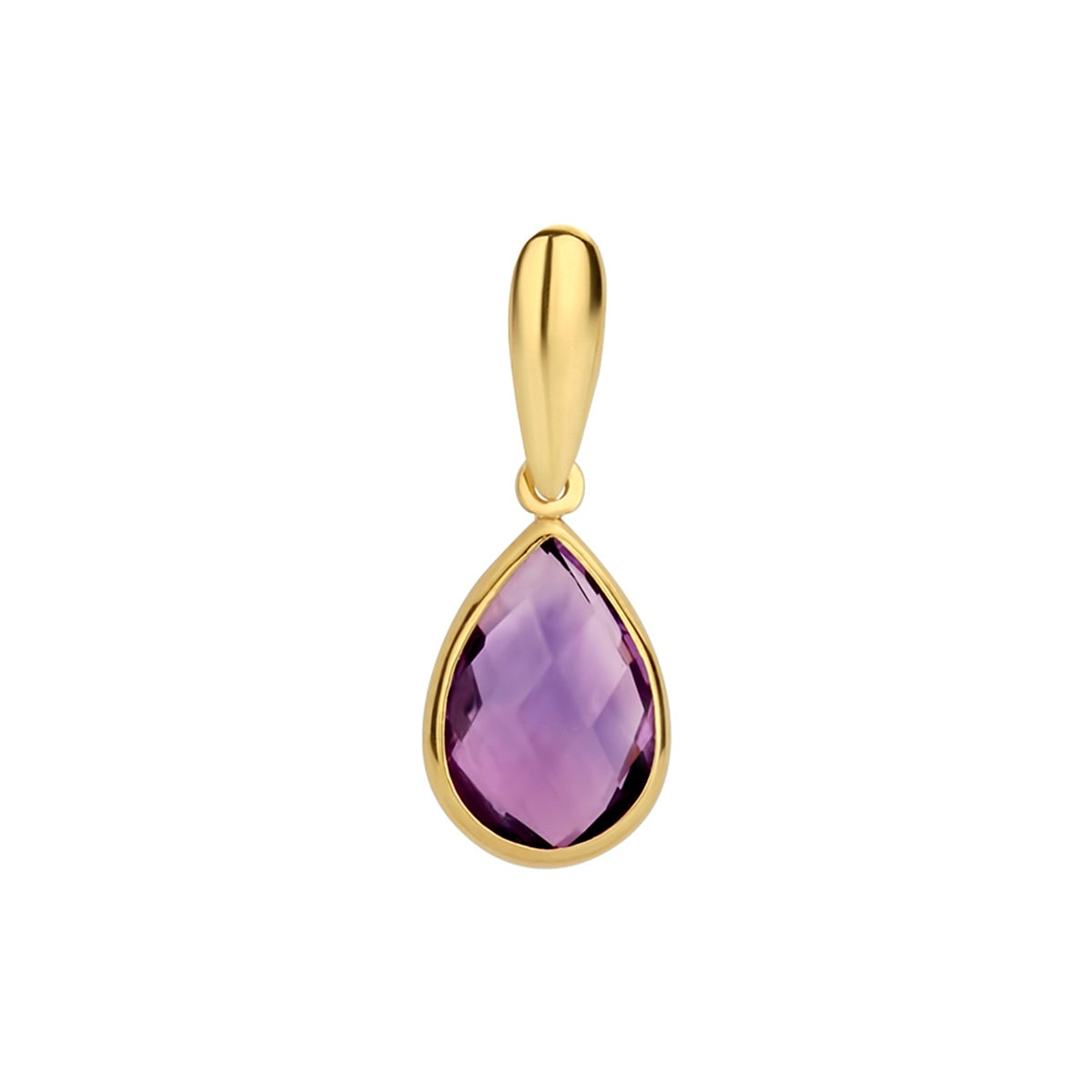 Fantasy Collection Hanger amethist 12,5 mm 14K geelgoud