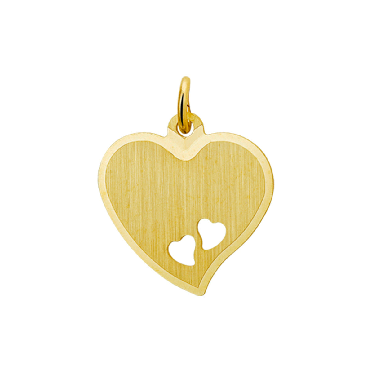 Fantasy Collection Graveerhanger hart mat gediamanteerd 14K geelgoud