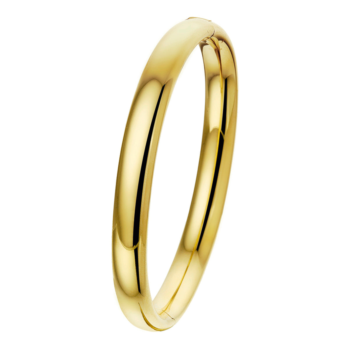 Fantasy Collection Bangle scharnier ovale buis 8 x 60 mm 14K geelgoud