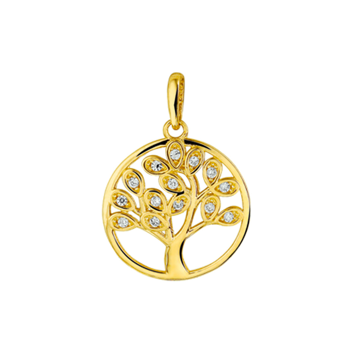 Fantasy Collection Hanger levensboom zirkonia 14K geelgoud