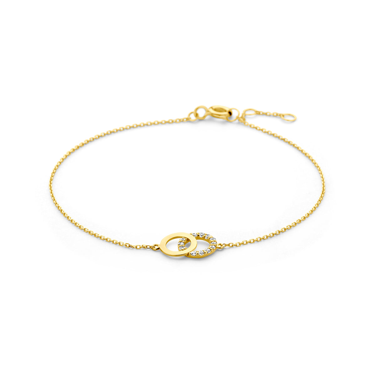 Fantasy Collection Armband zirkonia 16,5 - 17,5 - 18,5 cm 14K geelgoud