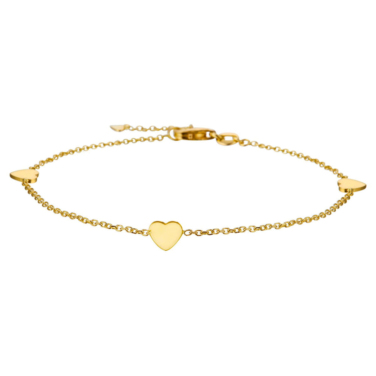 Fantasy Collection Armband hart 17 - 18,5 cm 14K geelgoud