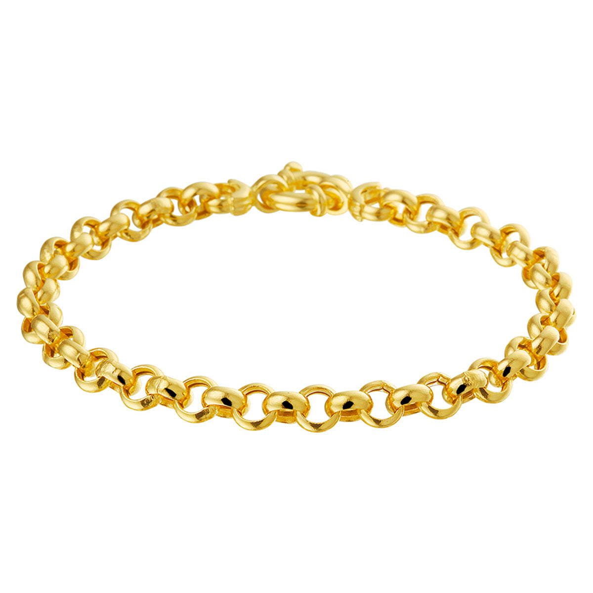 Fantasy Collection Armband jasseron 5 mm met groot veerslot 14K geelgoud