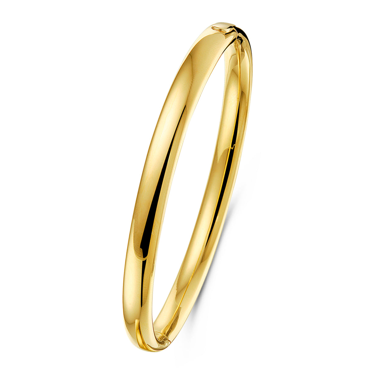 Fantasy Collection Bangle scharnier ovale buis 6 x 60 mm 14K geelgoud