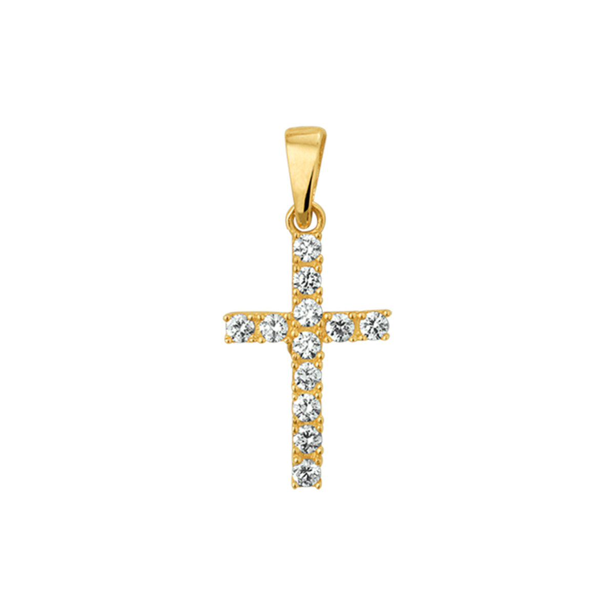 Fantasy Collection Hanger kruis zirkonia 13,5 mm 14K geelgoud