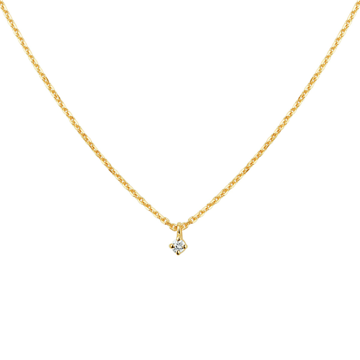 Fantasy Collection Collier diamant 0.03ct h si 41 - 43 - 45 cm 14K geelgoud