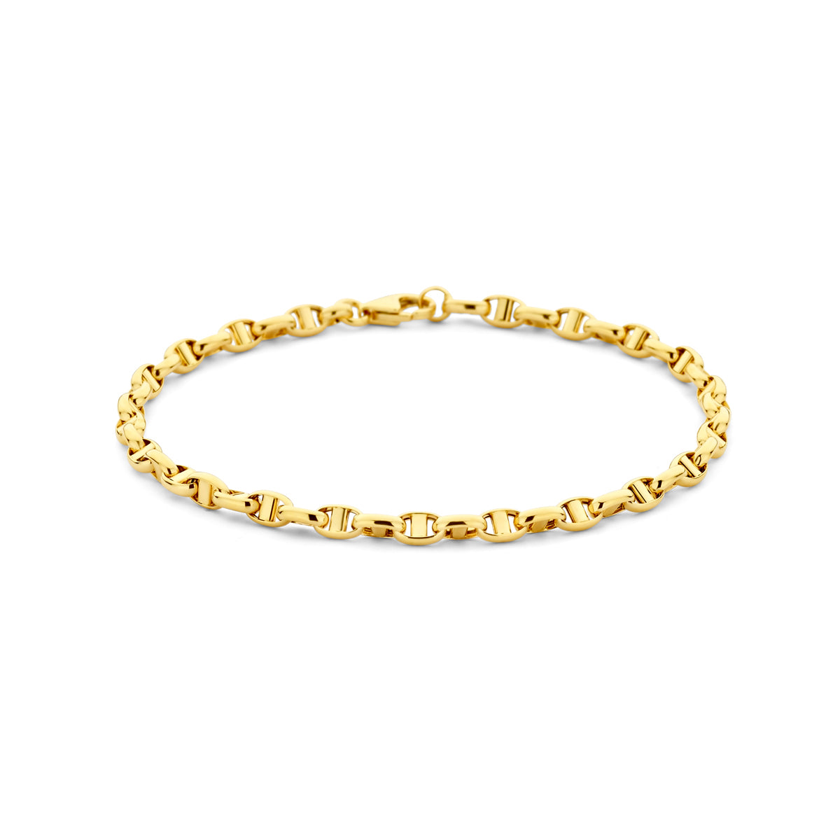 Fantasy Collection Armband jasseron ovaal met balkje 3,5 mm 14K geelgoud