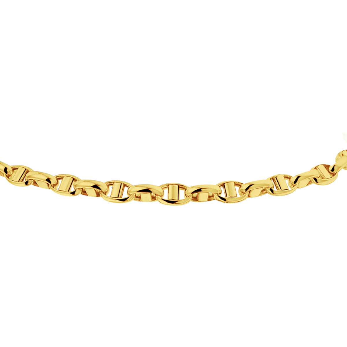 Fantasy Collection Collier jasseron ovaal met balkje 3,5 mm 14K geelgoud