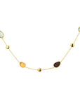 14K geelgoud collier rookkwarts, citrien en amethist 42 - 45 - 48 cm 4019341 - PansiteNederland.nl