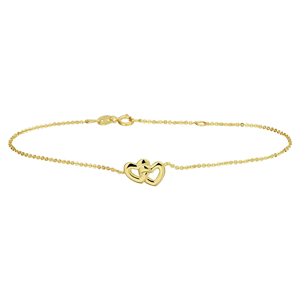 Fantasy Collection Armband hartjes 16 - 18 cm 14K geelgoud