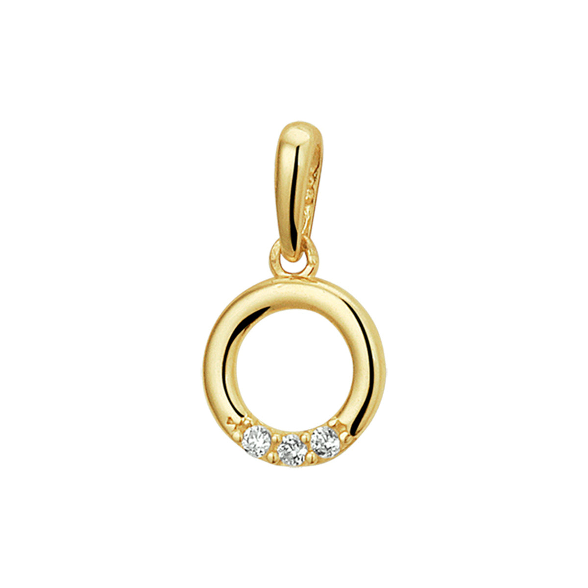 Fantasy Collection Hanger rondje zirkonia 14K geelgoud