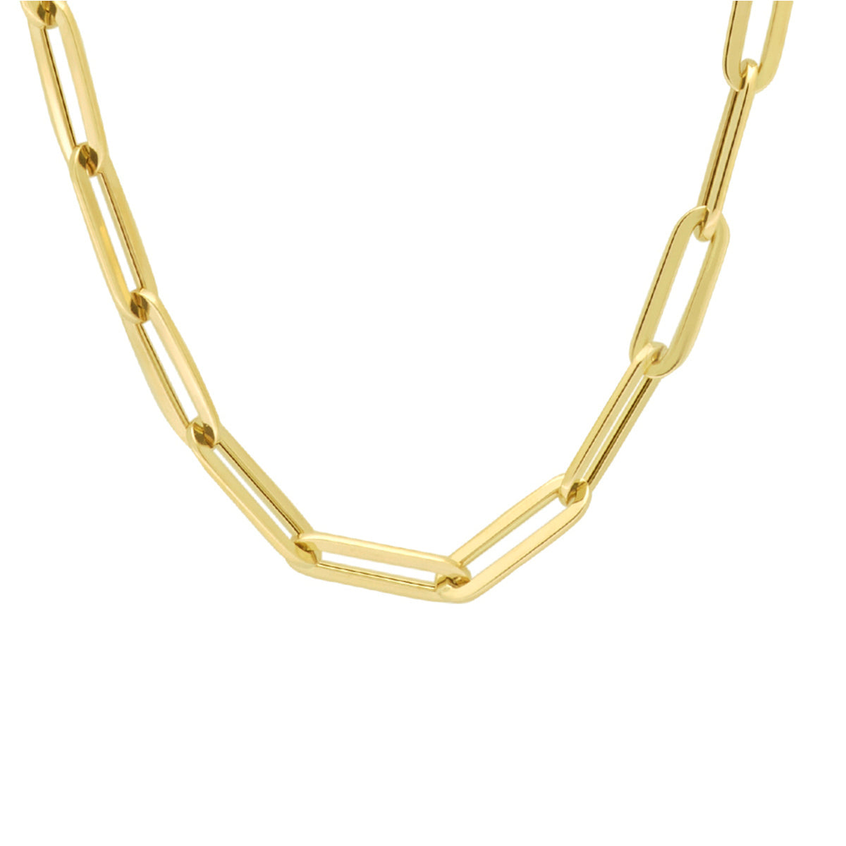 Fantasy Collection Collier paperclip platte buis 5,0 mm 45 cm 14K geelgoud