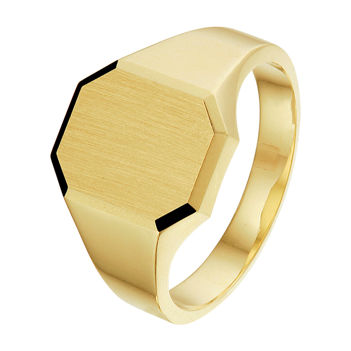 Fantasy Collection Graveerring massief mat gediamanteerd 14K geelgoud