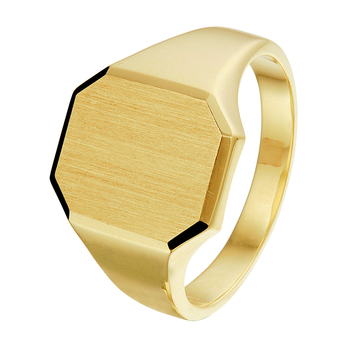 Fantasy Collection Graveerring massief mat gediamanteerd 14K geelgoud