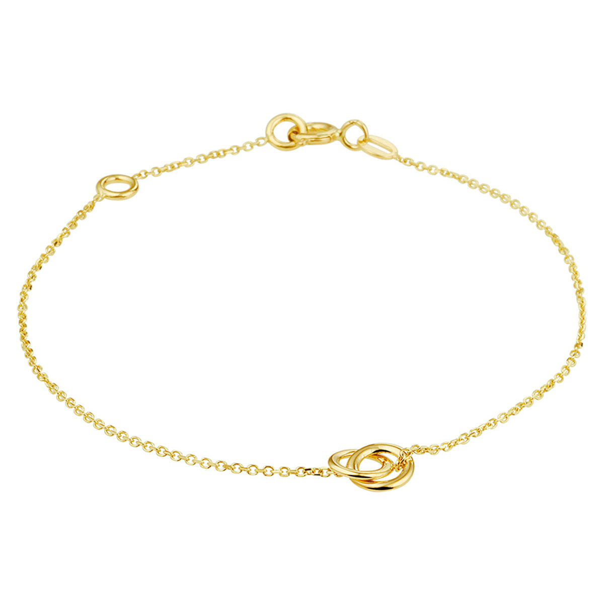 Fantasy Collection Armband rondjes 16 - 18 cm 14K geelgoud