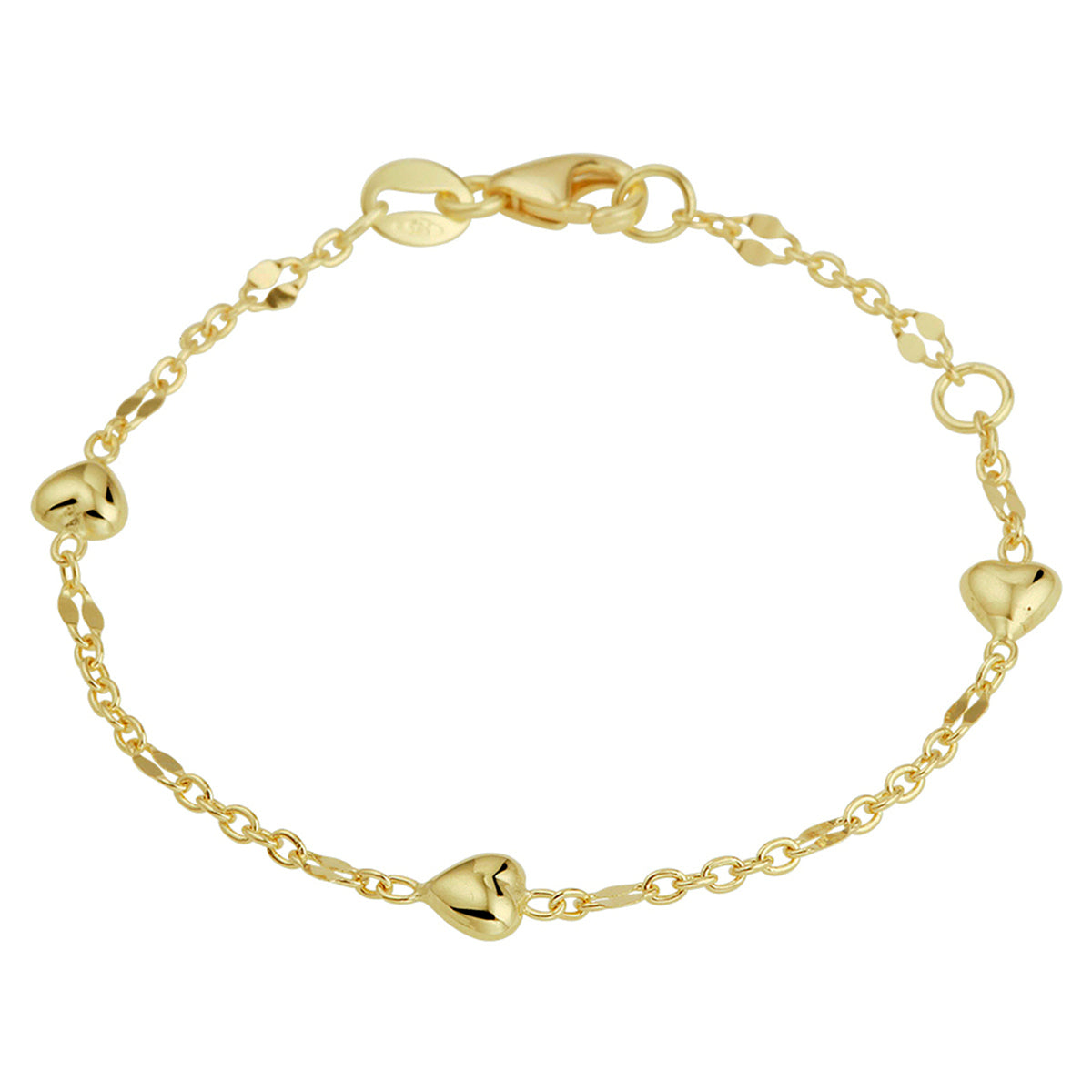Fantasy Collection Armband hartjes 11 - 13 cm 14K geelgoud