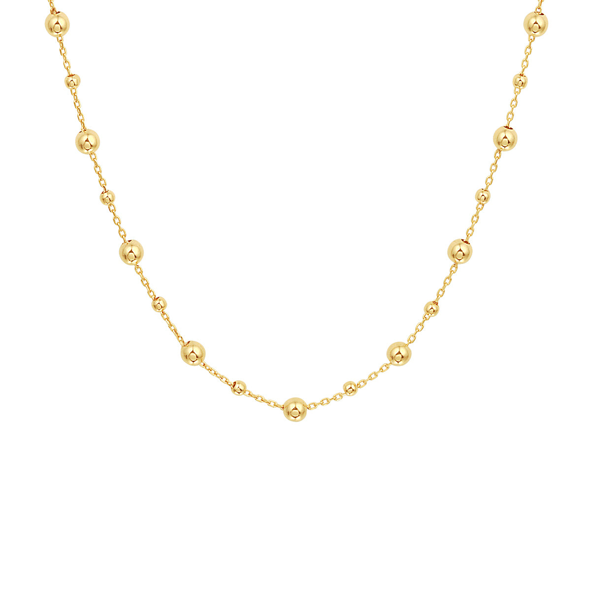 Fantasy Collection Collier bolletjes 0,8 mm 42 - 45 cm 14K geelgoud