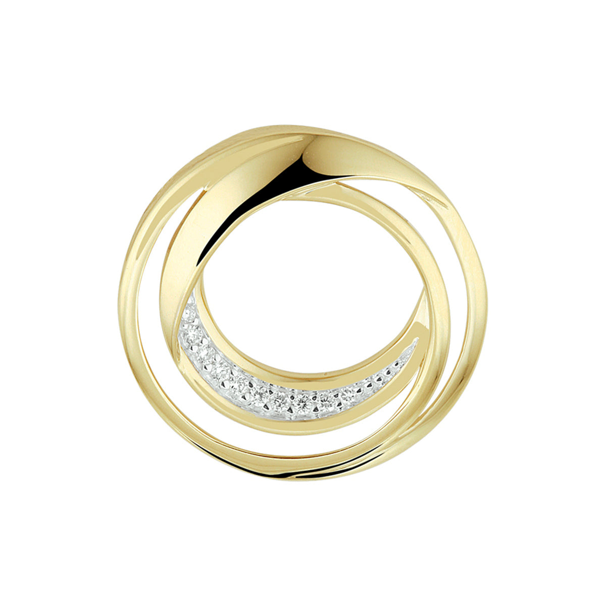 Fantasy Collection Hanger rond diamant 0.06ct h si bicolor gestift 14K geelgoud