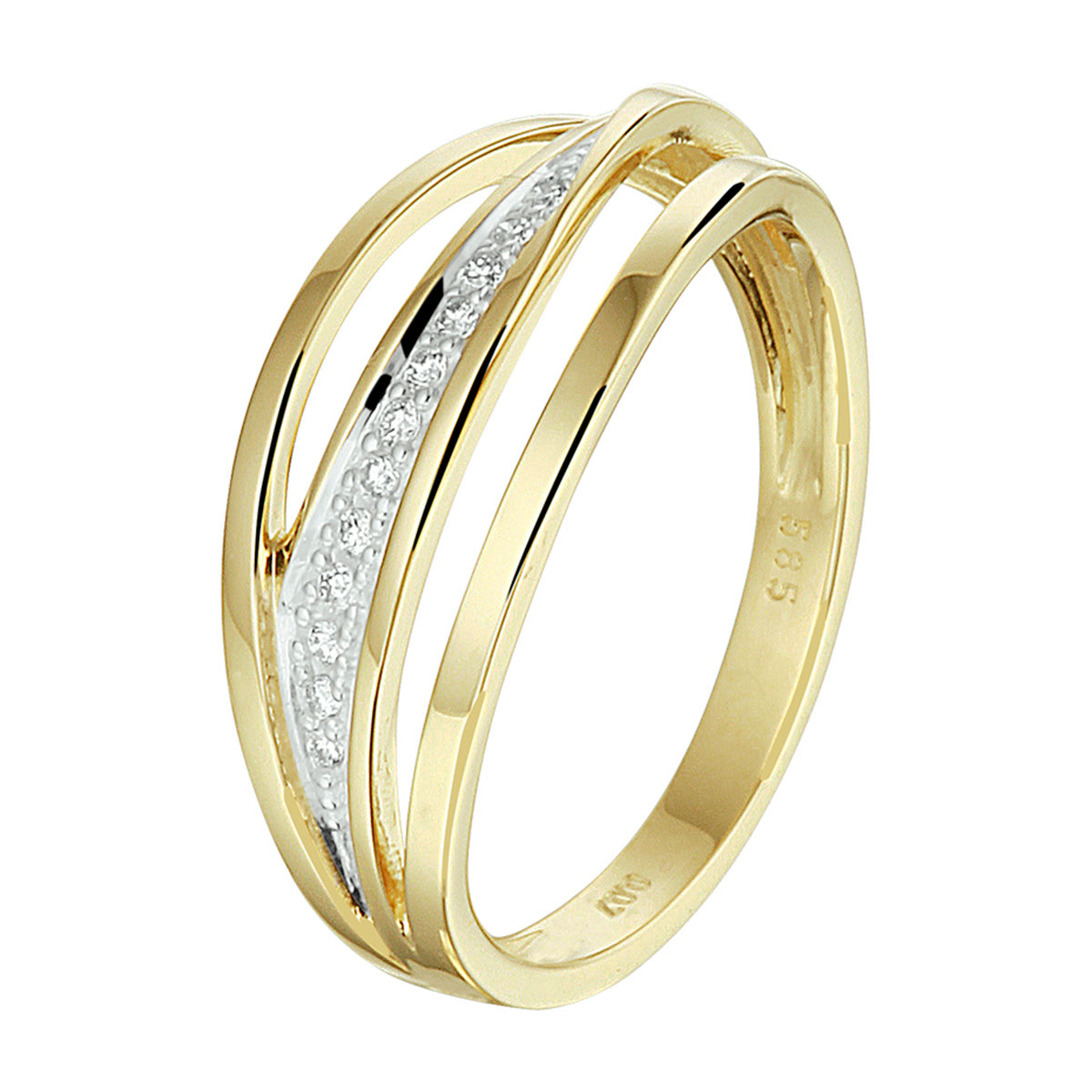 Fantasy Collection Ring diamant 0.07ct h si 14K geelgoud