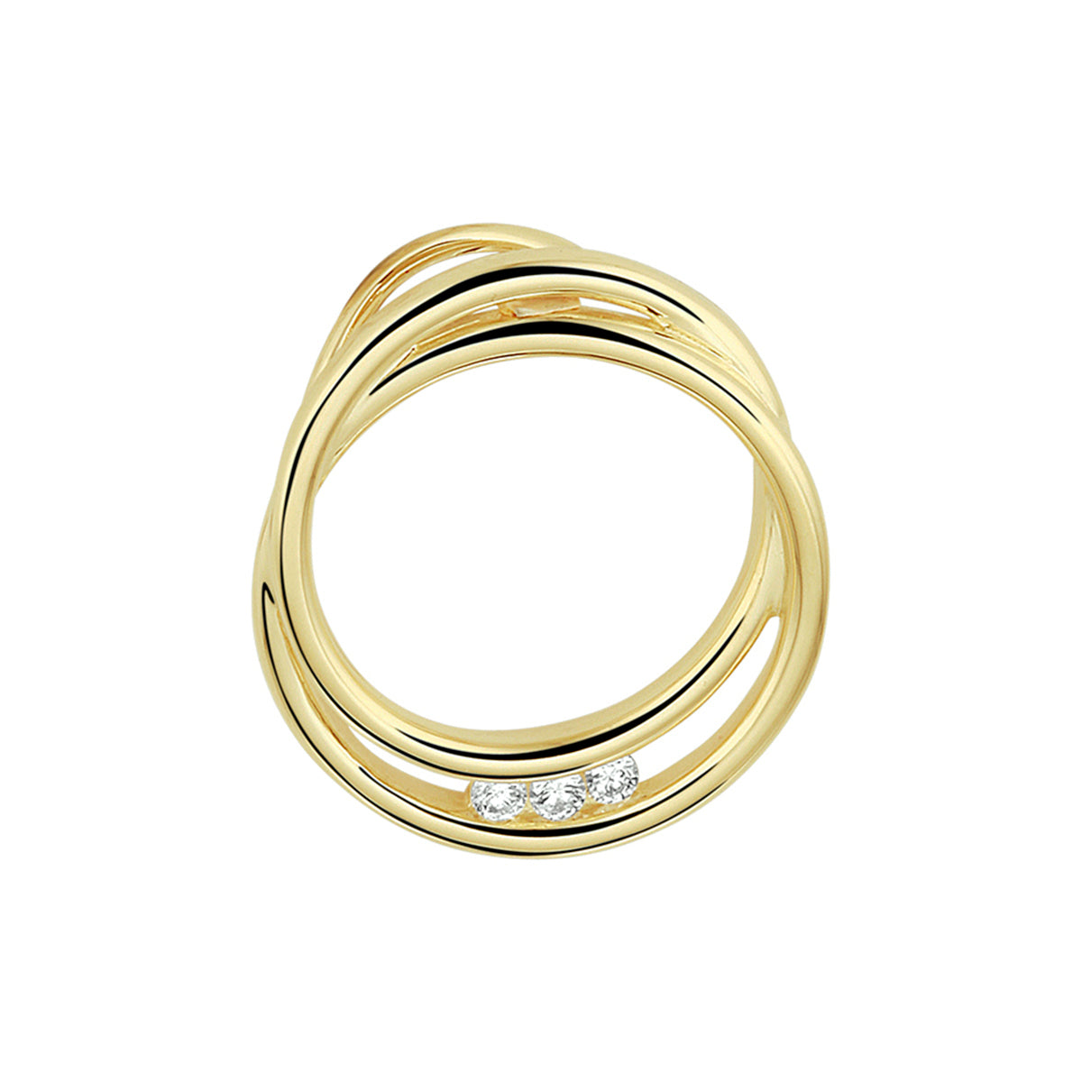 Fantasy Collection Hanger rond diamant 0.06ct h si 14K geelgoud