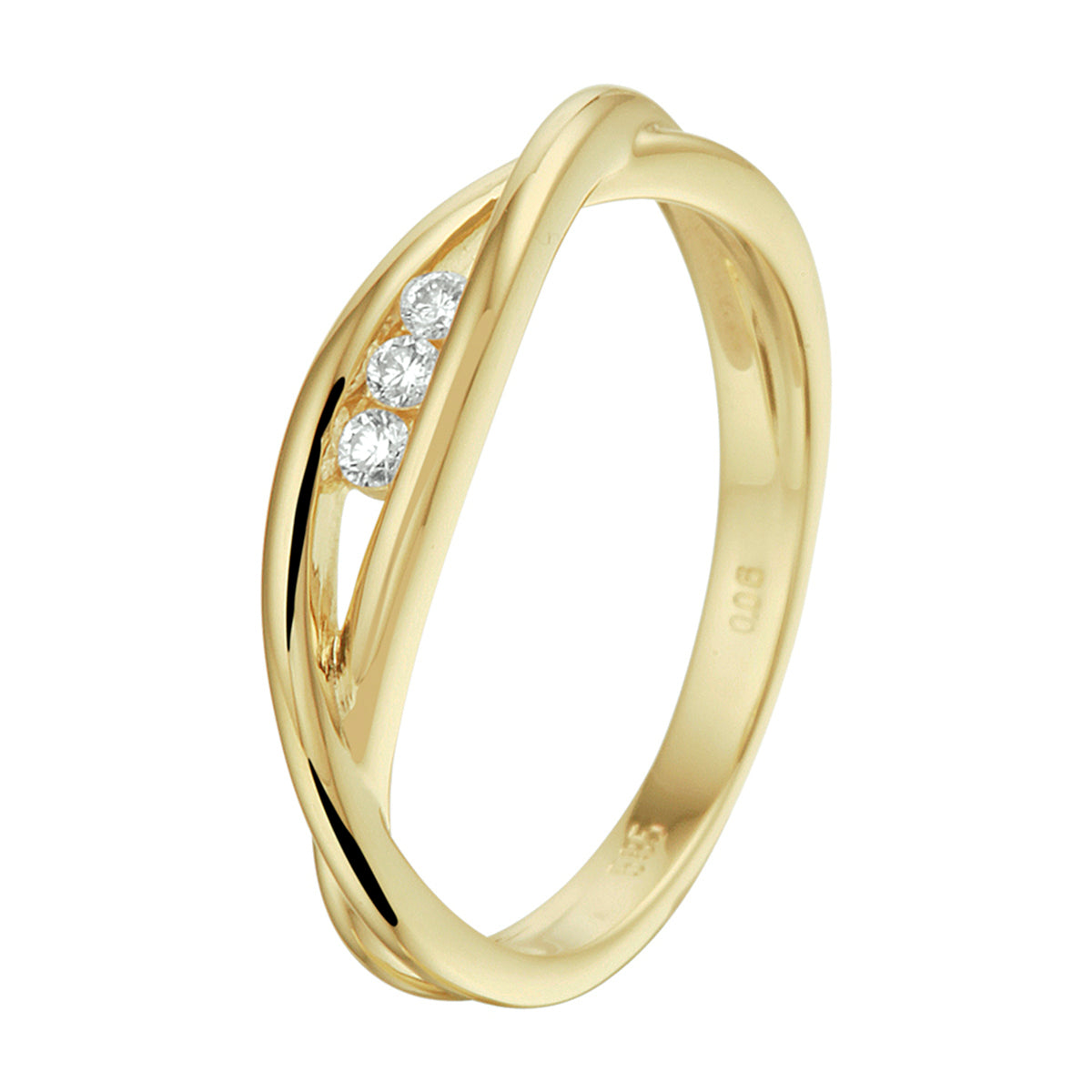 Fantasy Collection Ring diamant 0.06ct h si 14K geelgoud