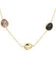 14K geelgoud collier zwart rutiel en onyx 42 - 45 cm 4023147 - PansiteNederland.nl