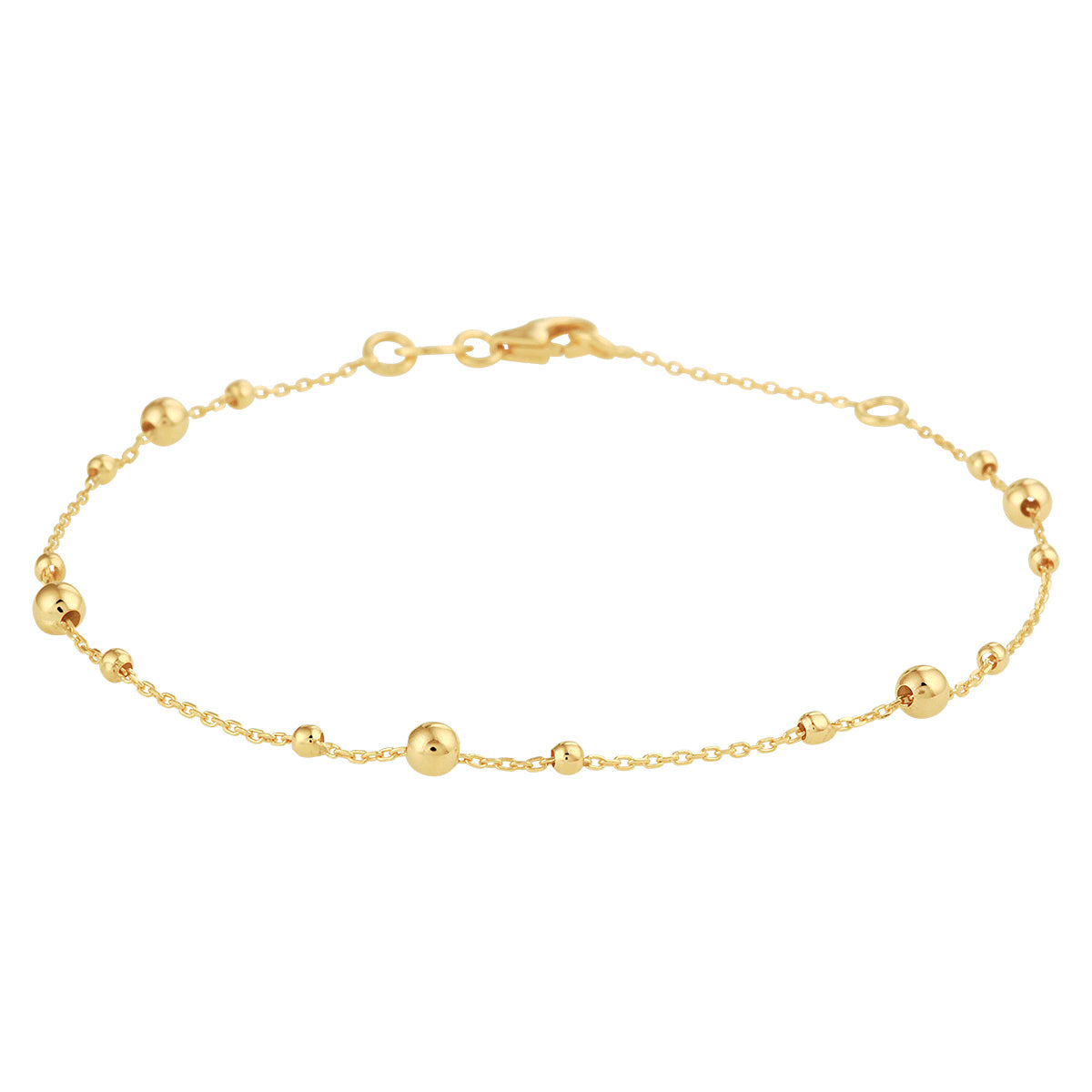 Fantasy Collection Armband bolletjes 0,8 mm 16,5 - 18,5 cm 14K geelgoud