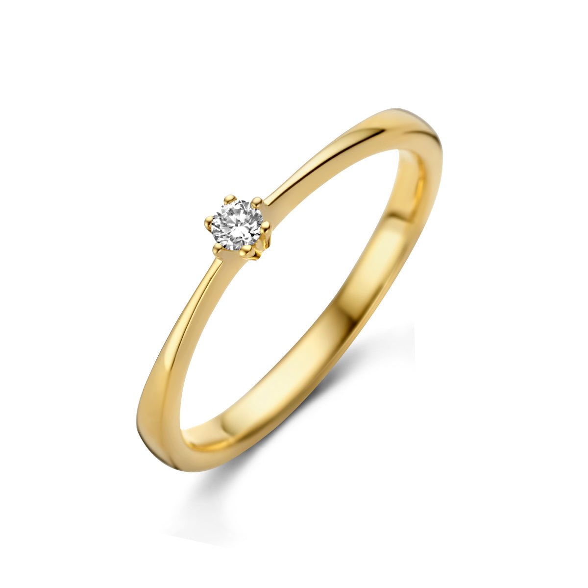 Fantasy Collection Aanzoeksring diamant 0.05ct h si 14K geelgoud