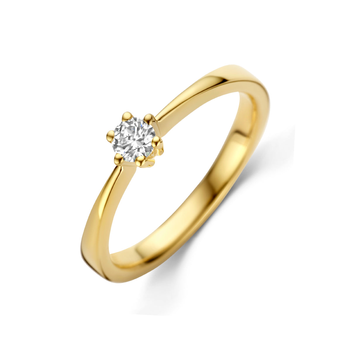 Fantasy Collection Aanzoeksring diamant 0.15ct h si 14K geelgoud