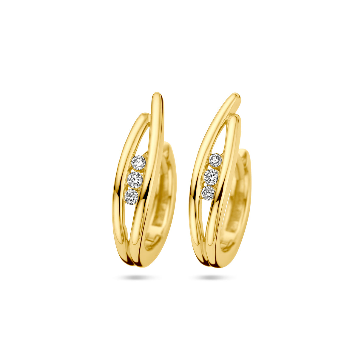 Fantasy Collection Oorbellen diamant 0.10ct (2x 0.05ct) h si 14K geelgoud