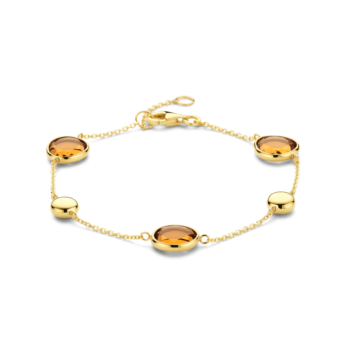 Fantasy Collection Armband citrien 17 + 2 cm 14K geelgoud