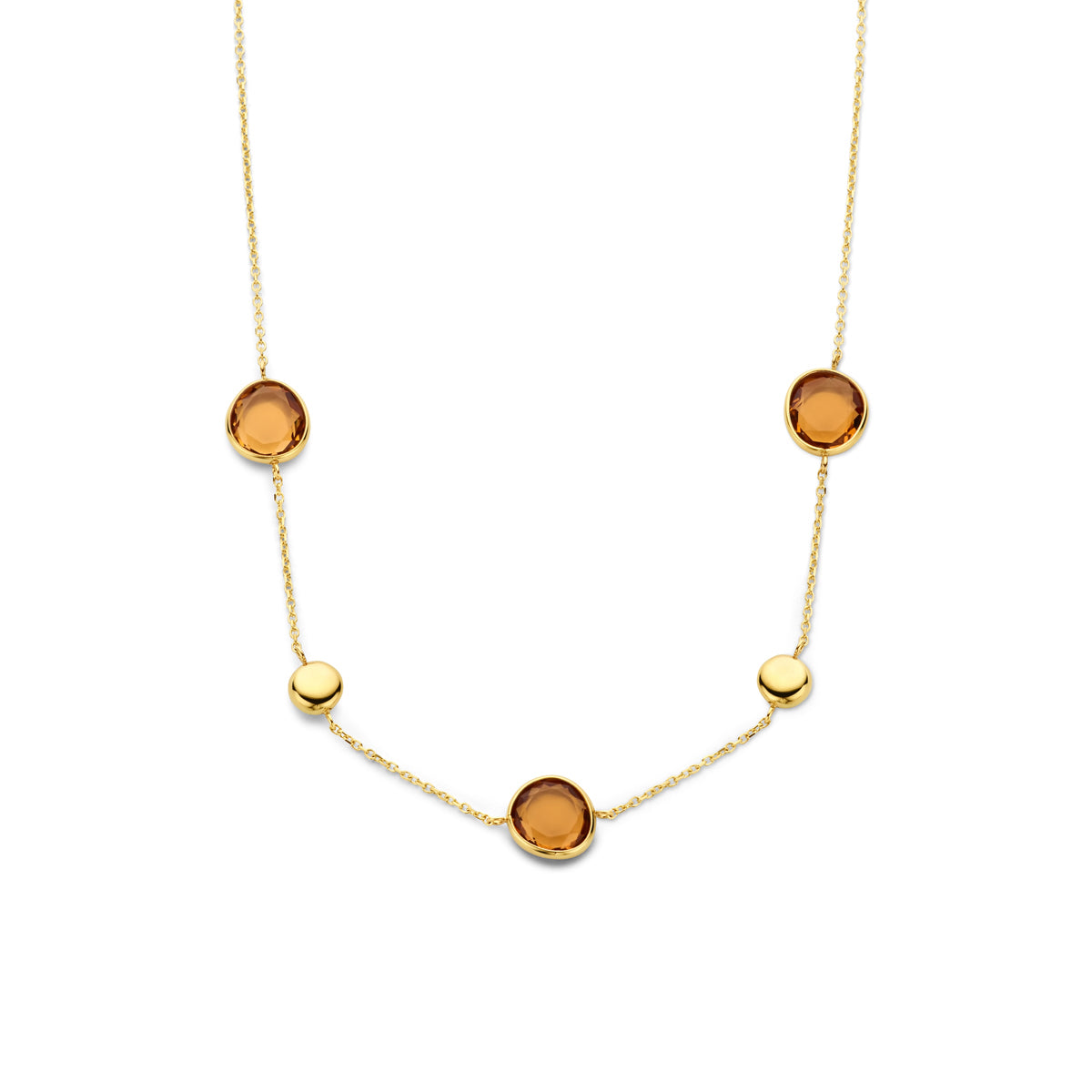 Fantasy Collection Collier citrien 40 - 42 - 44 cm 14K geelgoud