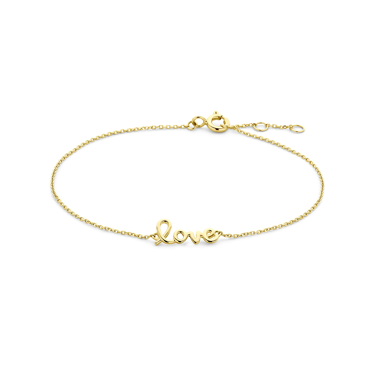 Fantasy Collection Armband love 16,5 - 17,5 - 18,5 cm 14K geelgoud