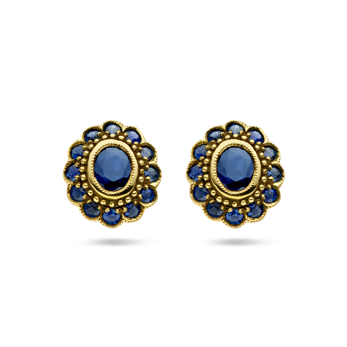 Fantasy Collection Oorbellen saffier 14K geelgoud