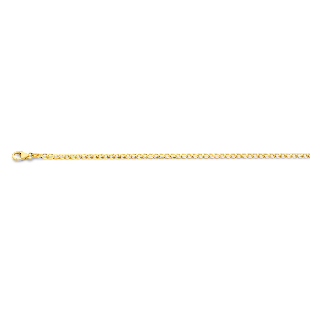 Fantasy Collection Collier gourmette wijd 6 zijdes geslepen 2,6 mm massief 14K geelgoud
