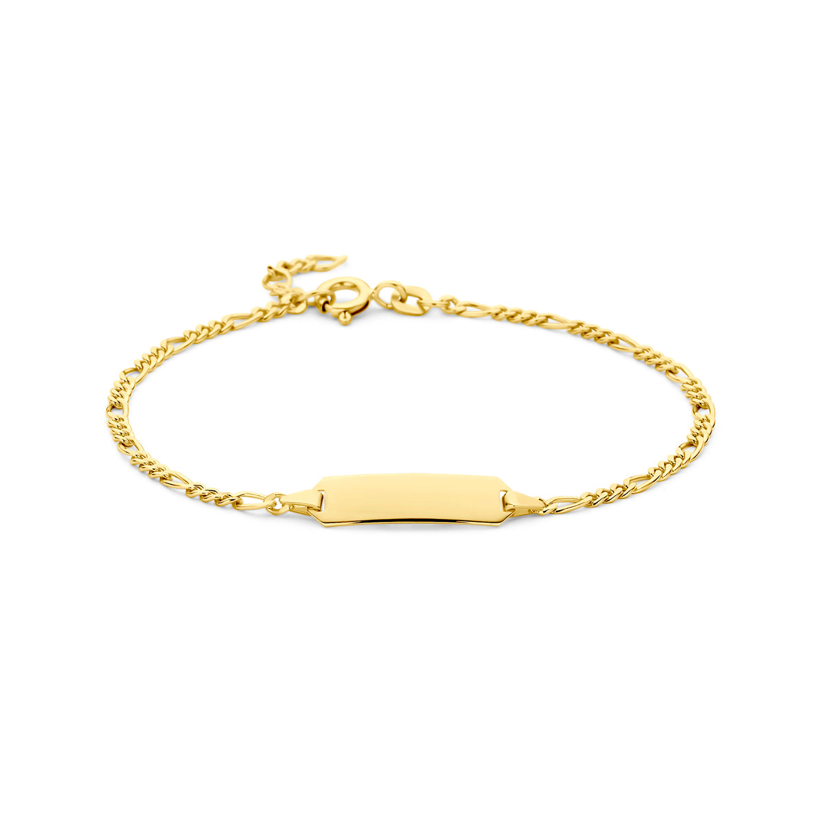 Fantasy Collection Graveerarmband plaat 5,0 mm 16 - 17 - 18 - 19 cm 14K geelgoud