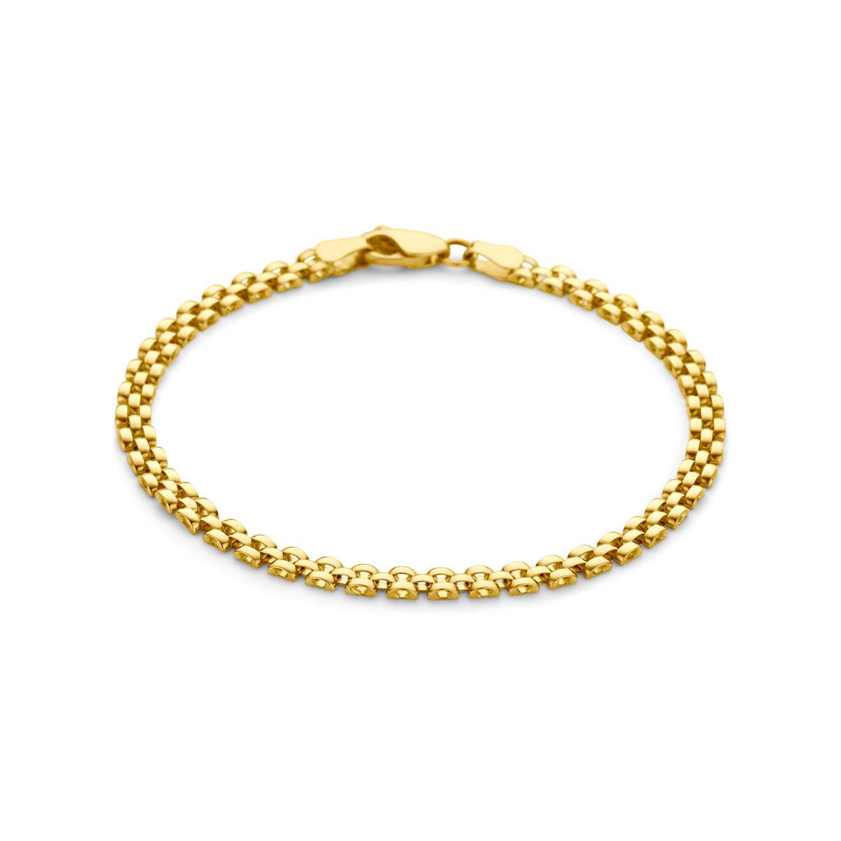 Fantasy Collection Armband panter 3,5 mm 18,5 cm 14K geelgoud