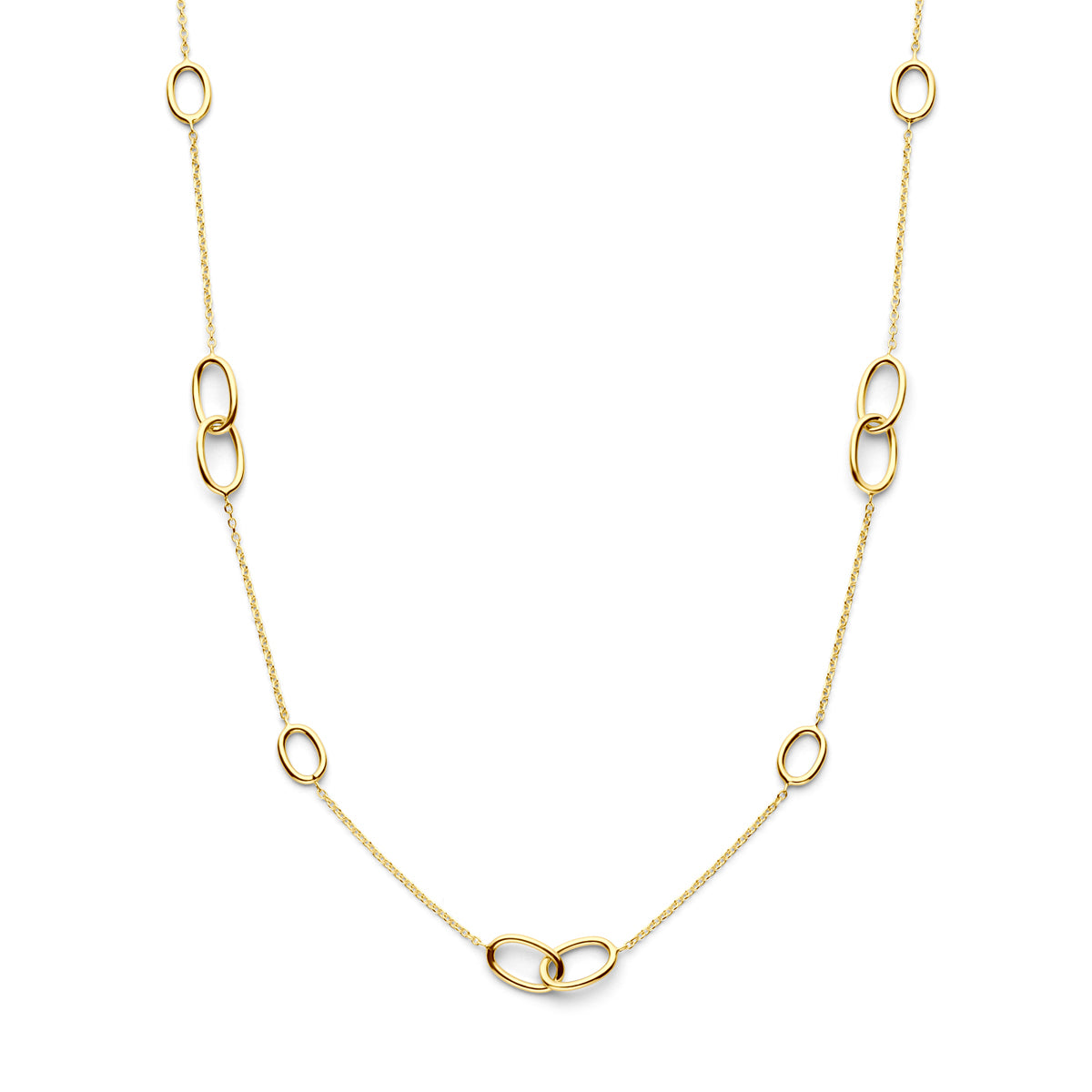 Fantasy Collection Collier ovaaltjes 43 - 45 cm 14K geelgoud
