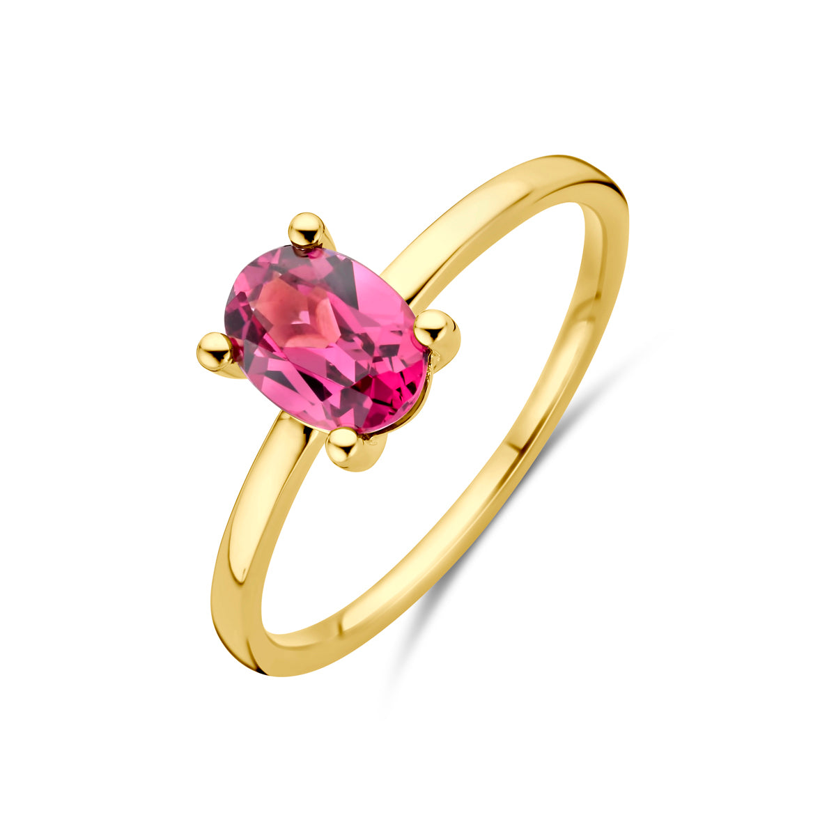 Fantasy Collection Ring roze rhodoliet 14K geelgoud