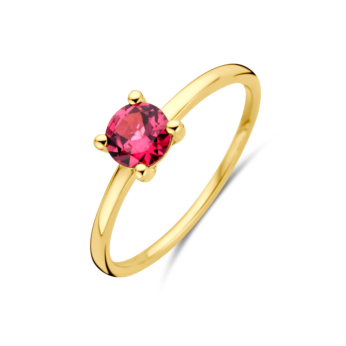 Fantasy Collection Ring roze rhodoliet 14K geelgoud