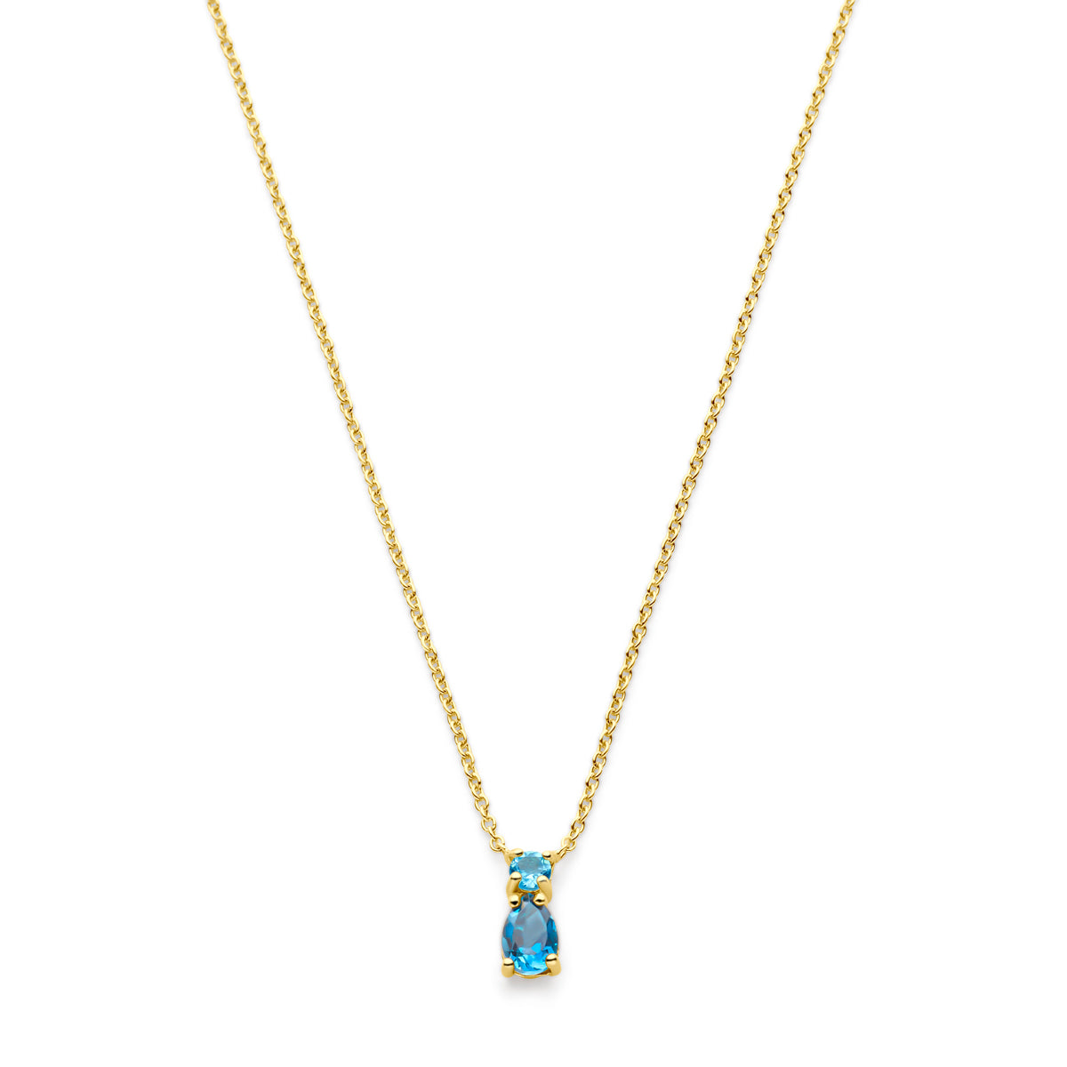 Fantasy Collection Collier london blue topaas en sky blue topaas 41 - 43 - 45 cm 14K geelgoud